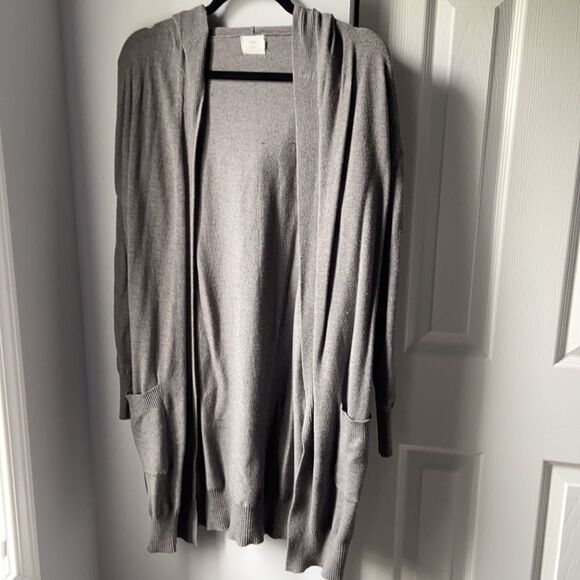 Luna Ivy Hooded Open Cardigan Sweater - M - Picture 1 of 16